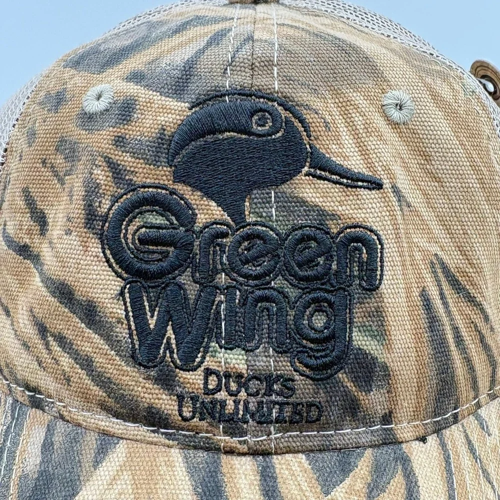 Ducks Unlimited Greenwing Youth Mossy Oak Camo Trucker Hat Snapback Cap NEW